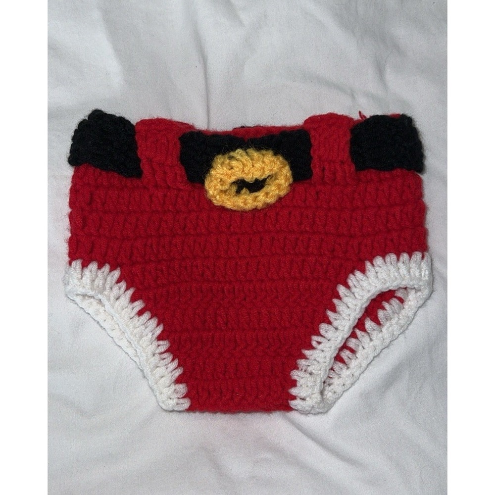 Santa Baby Hand Crocheted Diaper Cover Size 6-12M Photo Prop Picture Family